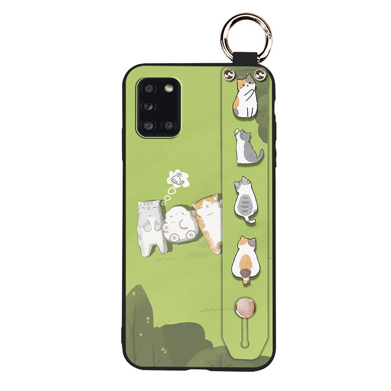 Ốp Điện Thoại Mềm In Hình Hoa Có Giá Đỡ Và Dây Đeo Cho Samsung Galaxy A31/SM-A315