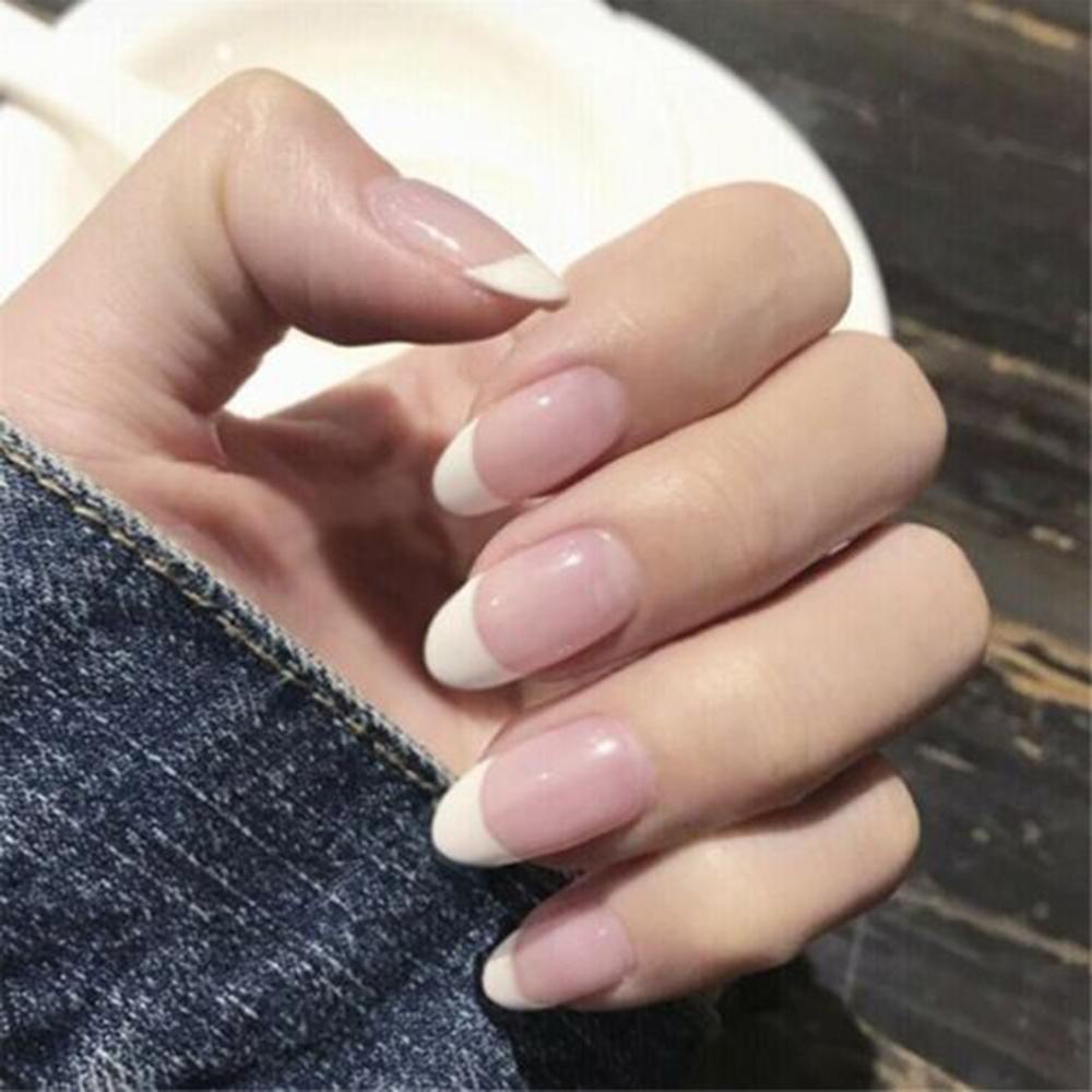 Set 24 Móng Tay Giả Màu Hồng Sáng Che Phủ Toàn Diện MIHAN1