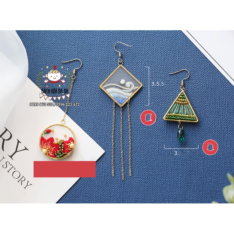 💖Đồ trang sức DIY💖 GÓI NGUYÊN LIỆU tự làm bông tai thời trang hoa xuân handmade - TỰ THÊU TRANG SỨC - BÁCH HÓA NA NA