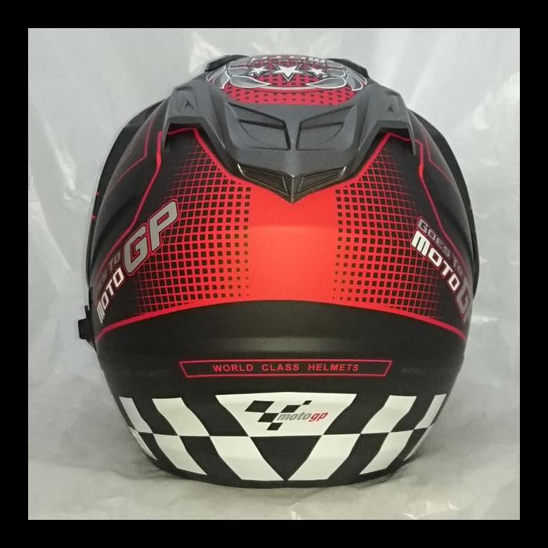 | Dmn Helmet 2 Double Visor Moto Gp Black Doff Red Glass