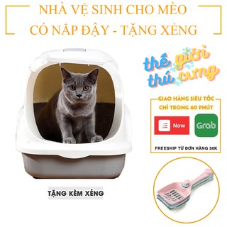 Nhà Vệ Sinh Cho Mèo Có Nắp Siêu Dễ Thương -Hàng nhập khẩu