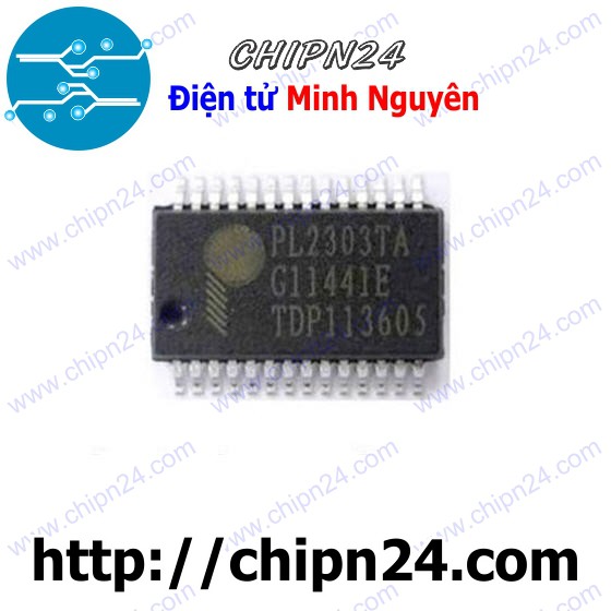 [1 CON] IC PL2303TA SSOP-28 (SMD Dán) (PL2303 2303 IC giao tiếp USB)