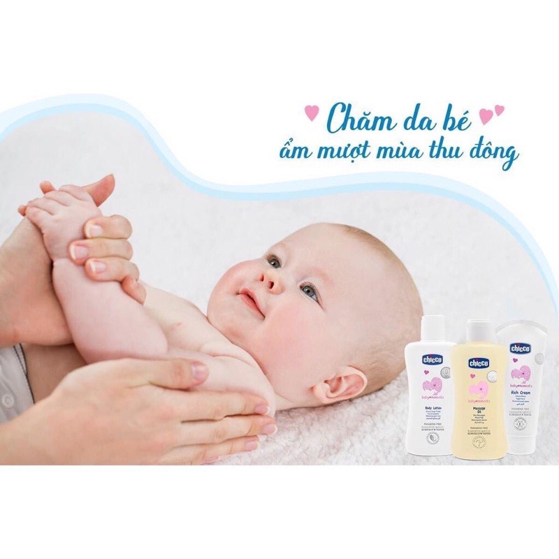 Dầu Massage Chiết Xuất Cám Gạo Chicco 200ml Nhập Khẩu Ý