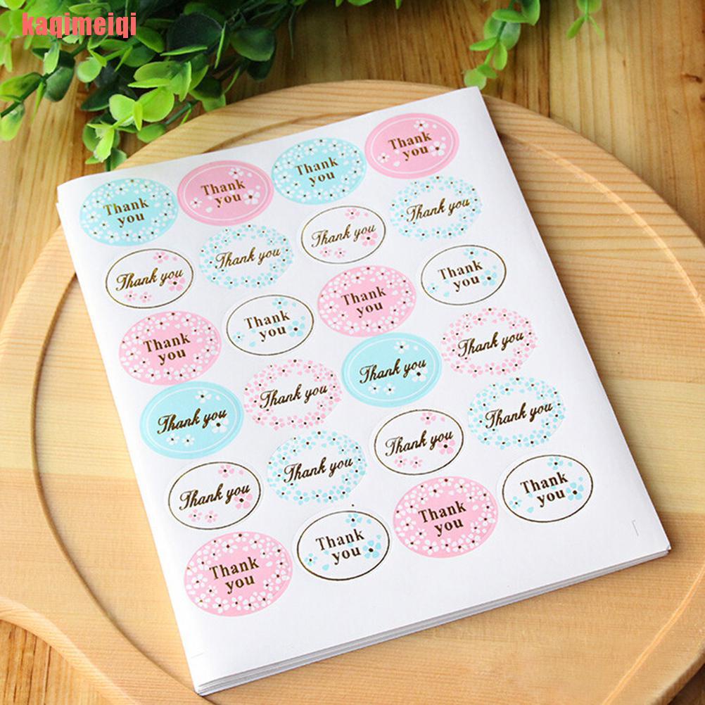 Bộ 24 Miếng Dán Hình Oval In Chữ Thank You Màu Vàng Mới Trang Trí Tiệc Cưới
