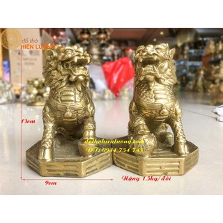Đôi Kì Lân Ngồi Bệ Bát Quái (1 Đôi)