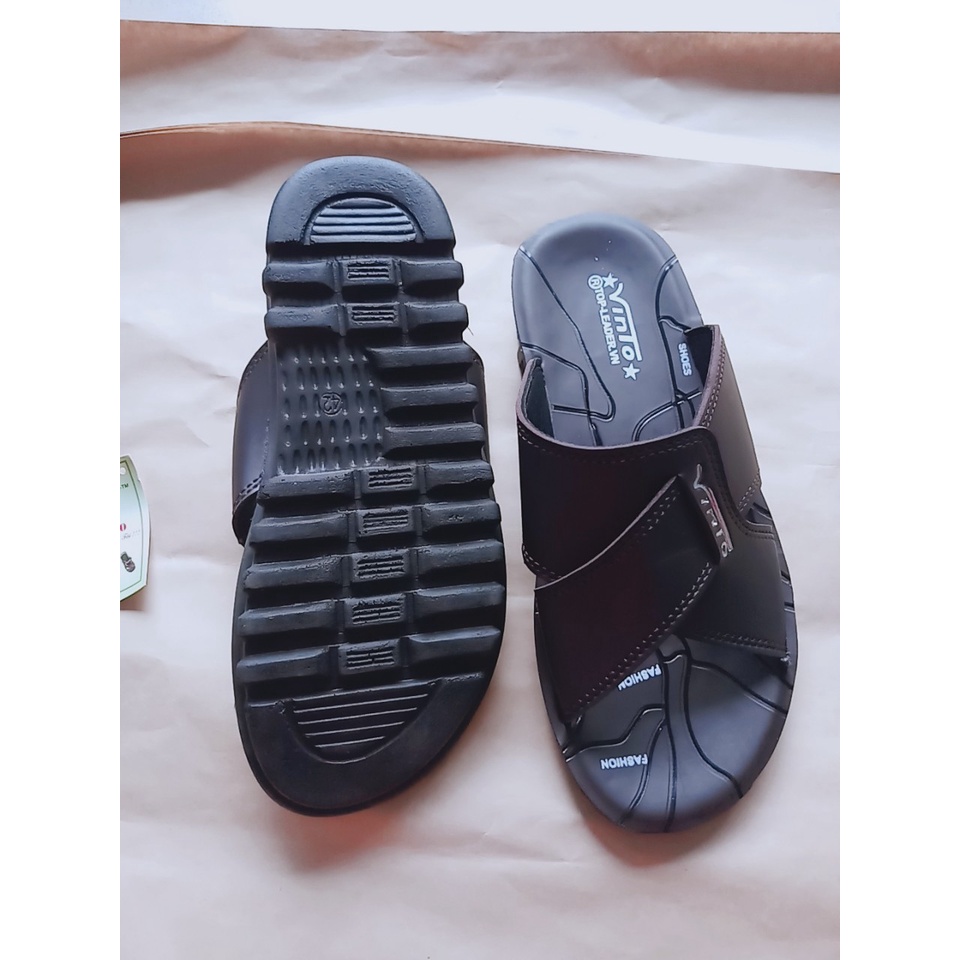 Dép Da Nam Quai Chéo Hàng Việt Nam Chất Lượng