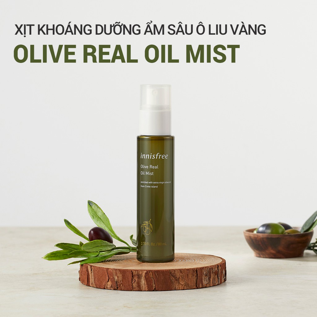 [Mã COSIF05 giảm 10% đơn 400K] Xịt khoáng dưỡng ẩm innisfree Olive Real Oil Mist 80ml