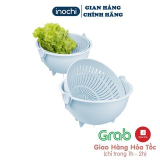 Bộ Thau Rổ Nhựa Xoay INOCHI Đa Năng Tiện Lợi Dễ Sử Dụng