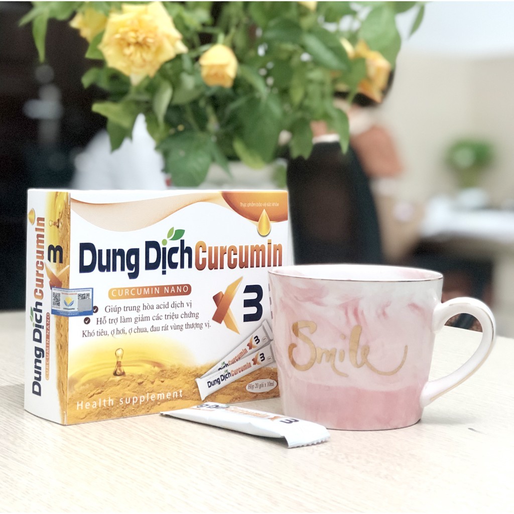 Dung dịch Curcumin X3 - hỗ trợ trung hòa acid dịch vị, giảm đau dạ dày (20 gói 10ml)