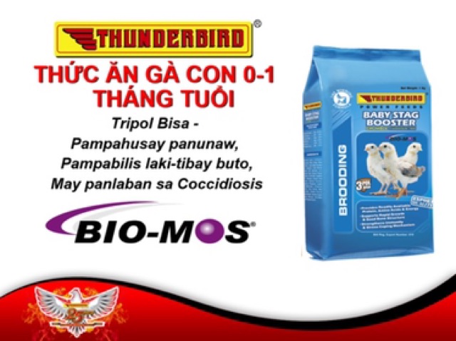 Cám gà con BABY STAG BOSSTER Thunderbird gói 1kg - date mới.