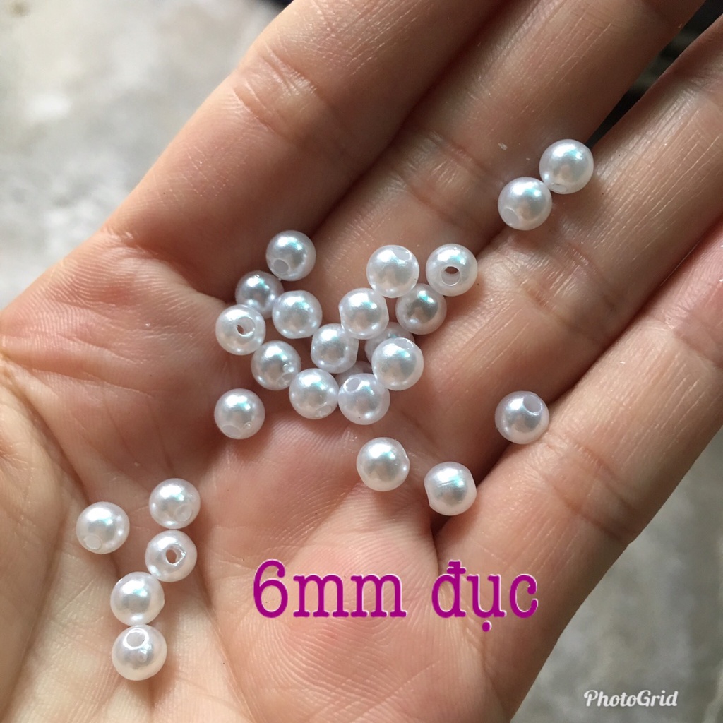 Cườm phủ size 3-14mm LOẠI TỐT (nhựa ngọc trai)