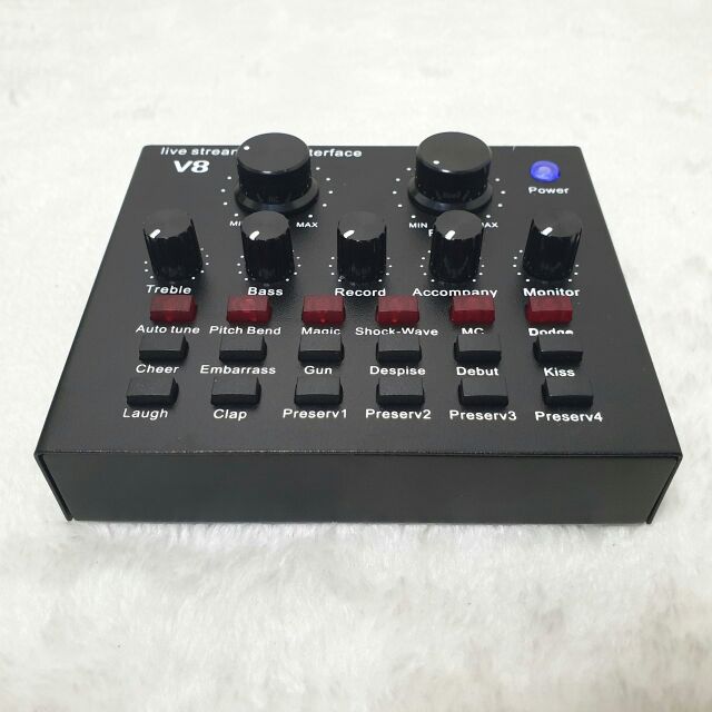 Combo micro hát livestream thu âm online micro BM900 và Sound card v8