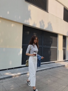 Quần cullote khaki trắng