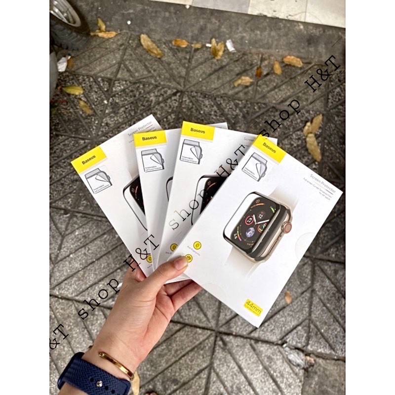 ⚡KÍNH CƯỜNG LỰC CHÍNH HÃNG APPLE WATCH BASEUS ⚡ FULL MÀN 4D SERIES 1 2 3 4 5 SIZE 38 40 42 44 mm