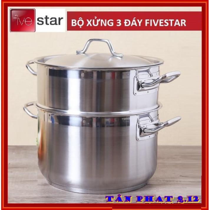 Bộ nồi xửng hấp 3 đáy fivestar (BẢO HÀNH 5 NĂM) 24/28CM