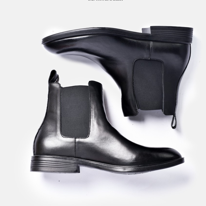 giày boot nam cao cổ chealse boot - giày bốt nam cổ cao da bò - Giày Chelsea Boots công sở đế cao su da bò nguyên tấm