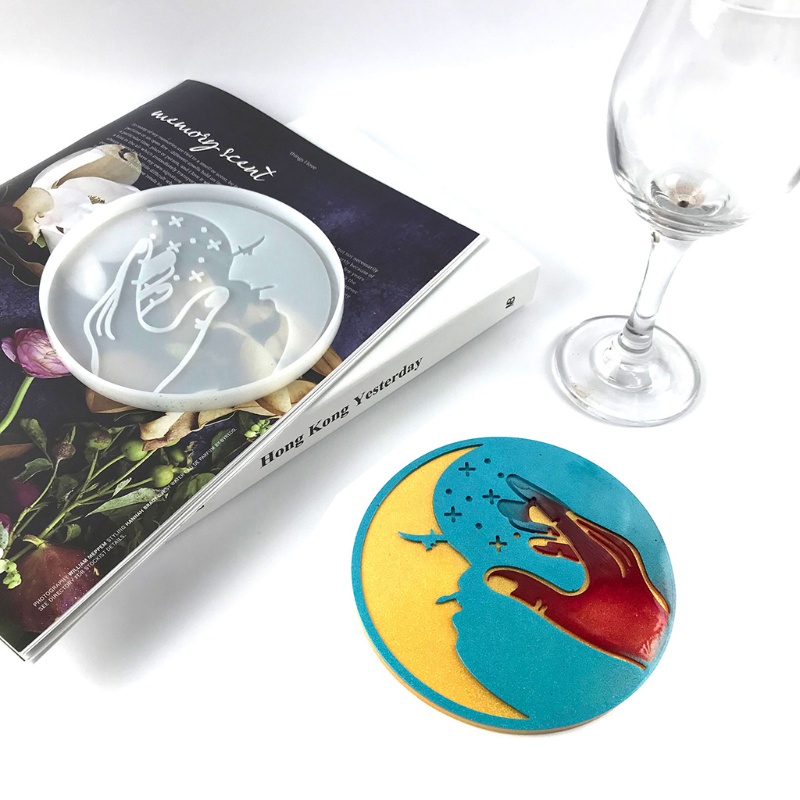 Sa Khuôn Làm Đế Lót Ly Hình Mặt Trăng Sáng Tạo