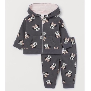Bộ nỉ kéo khoá mickey bé gái