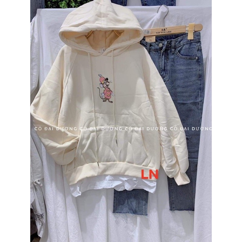 Áo hoodie chuột nhỏ đội mũ LN11