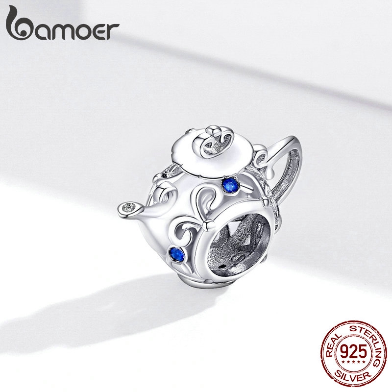 Hạt Trang Sức Bamoer Bạc 925 Hình Ấm Trà Rỗng Làm Trang Sức Thủ Công