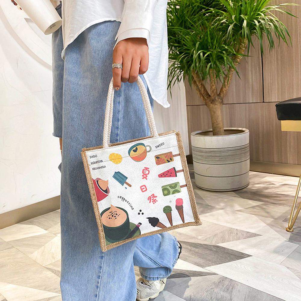 Túi Đeo Chéo Vải Canvas Họa Tiết Hoạt Hình Phong Cách Nhật Bản Thời Trang