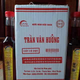 Nước mắm siêu sạch Trần Văn Hưởng ( 6 chai cốt cô đặc x 470 ml) được liên hiệp các Hội KH và KT  Việt Nam chứng nhận