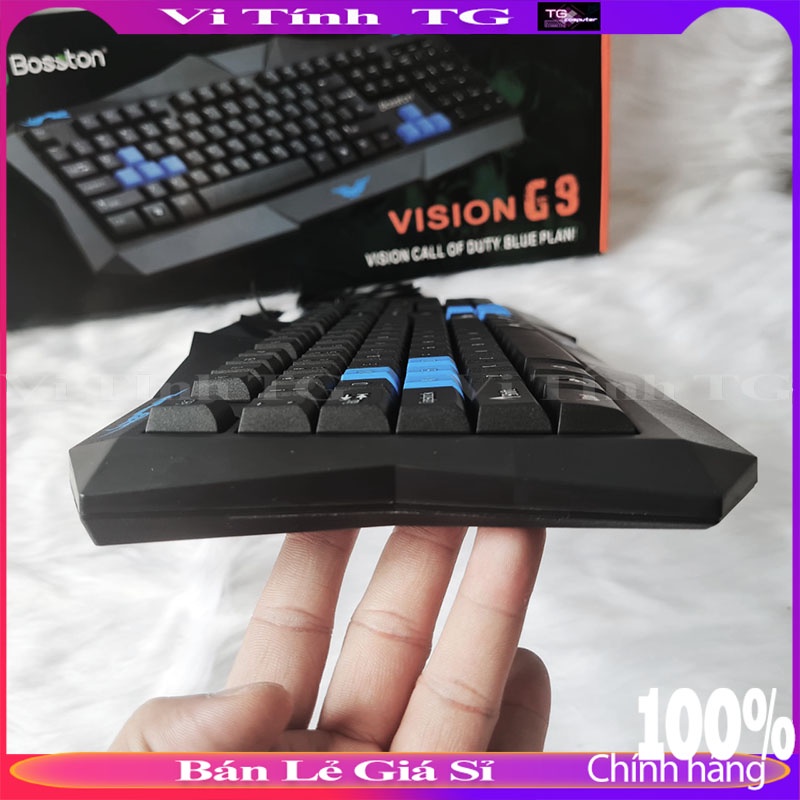 Bàn phím máy tính cơ bản có dây màu đen giá rẻ kiểu dáng hầm hố Vi tính TG Vision G9