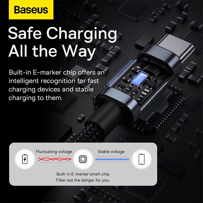 Cáp sạc nhanh Baseus PD 100W USB-C sang Type-C thích hợp cho iPhone 15 Xiaomi Samsung MacBook iPad