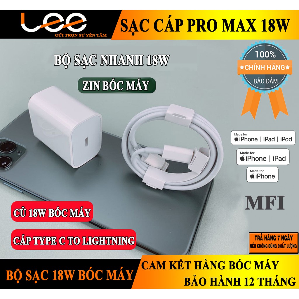 Bộ Sạc PD 18w Bóc Máy IPhone 11Pro Max - (cam kết hàng bóc máy)