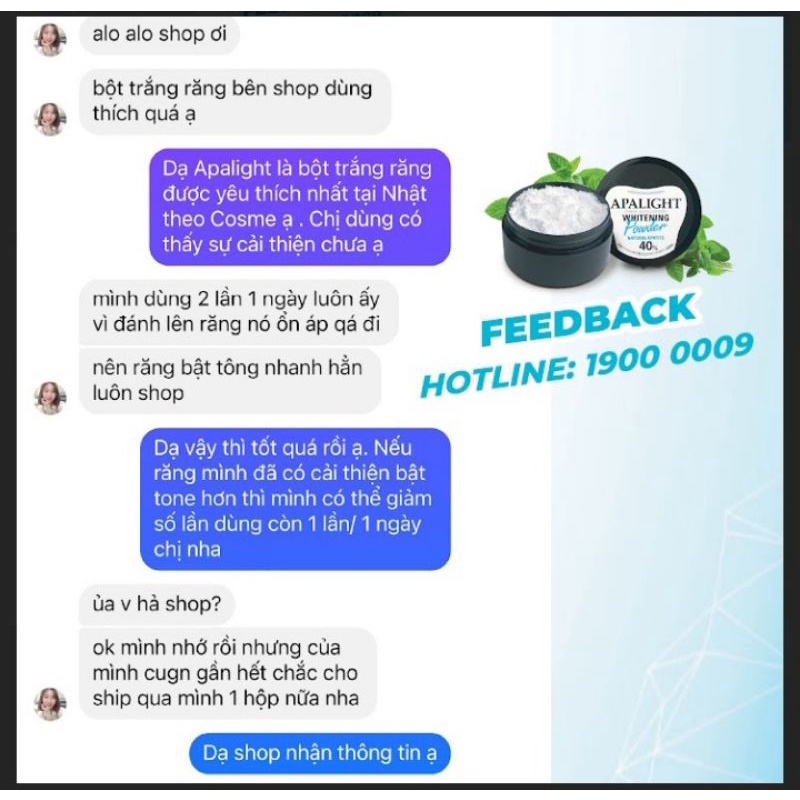 Bột trắng răng cao cấp Apalight nội địa Nhật Bản