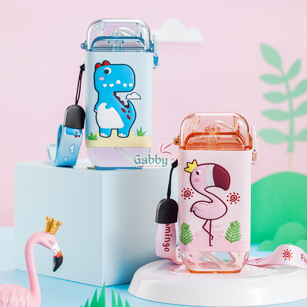 BÌNH NƯỚC DÂY ĐEO 280ML (Hình Elsa/ Olaf/ Mickey/ Tsum/ Hồng Hạc/ Hươu/ Ngựa Vằn)