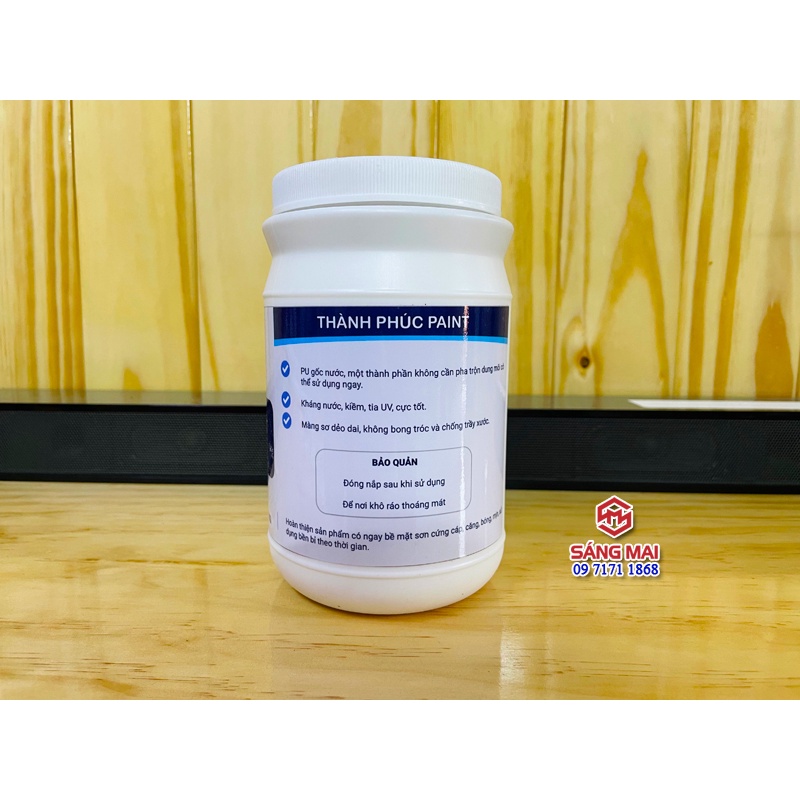 Sơn bóng gỗ dùng ngoài trời - Hộp 1kg - Sơn lau gỗ gốc nước: dễ sử dụng, không độc hại, an toàn cho sức khoẻ