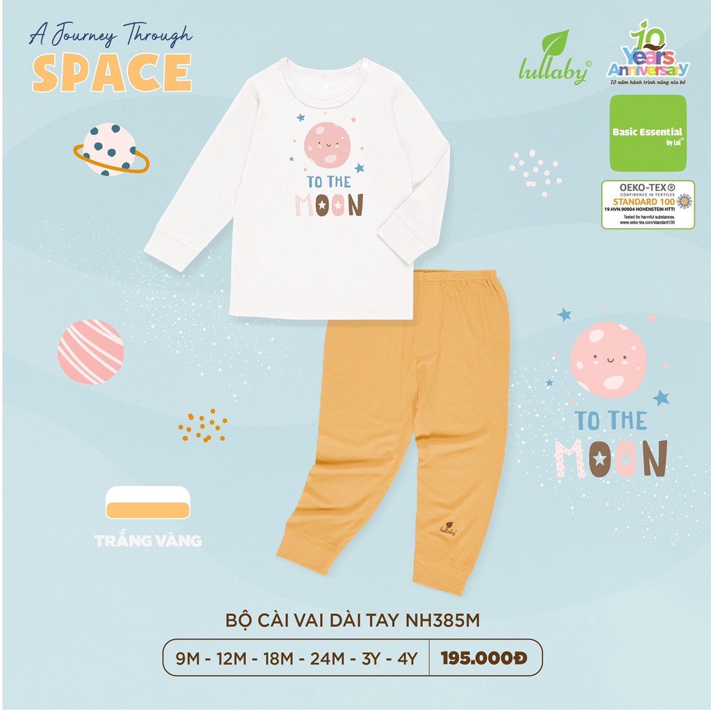 Bộ Quần Áo Dài Tay Cài Vai Vải Petit Cho Bé NH385M