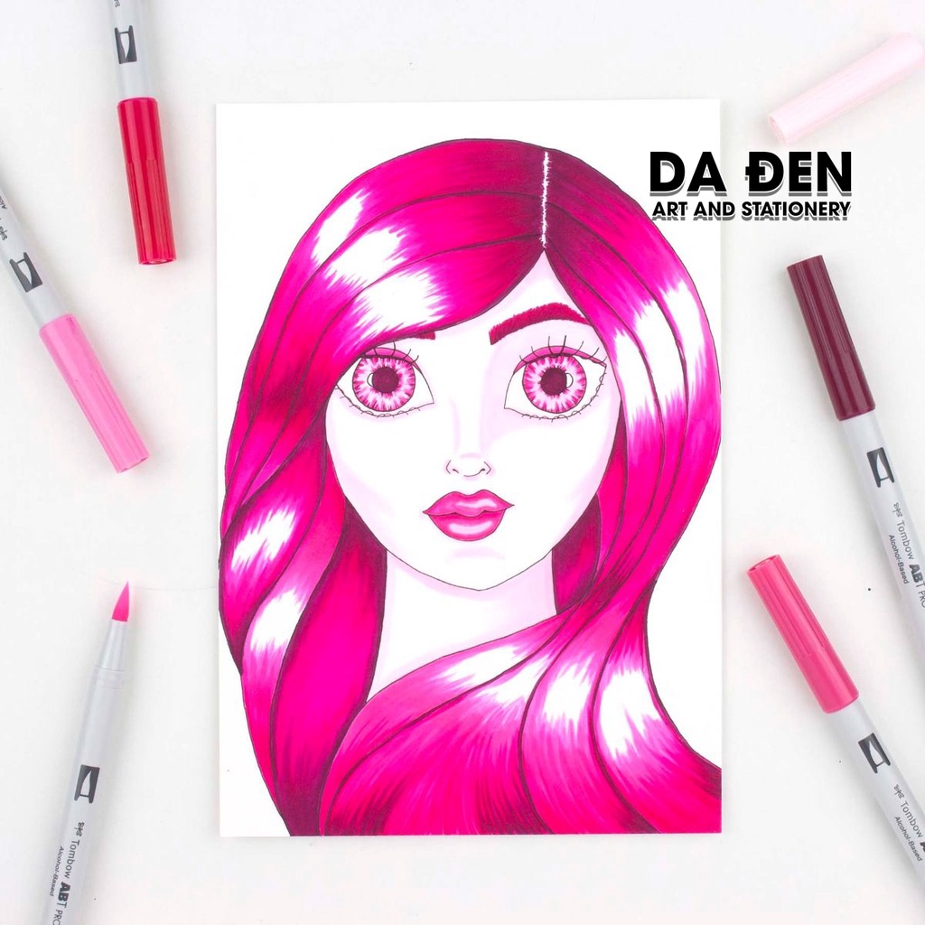 [DA ĐEN] Bộ 5 Bút Dual Marker Tombow ABT Pro - Pink Tones