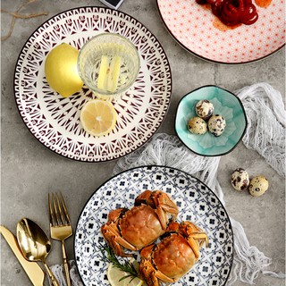 Đĩa gốm ZENTANGLE PATTERN phong cách Nhật Bản | ZPDT2103