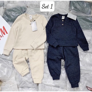 Bộ nỉ dệt cho bé h&m