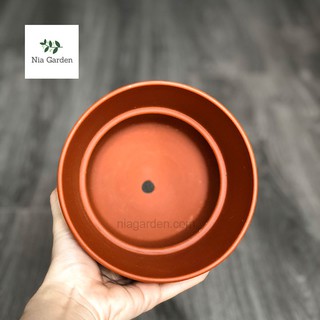 Chậu đất nung nâu đỏ cắt rối 13,5cm