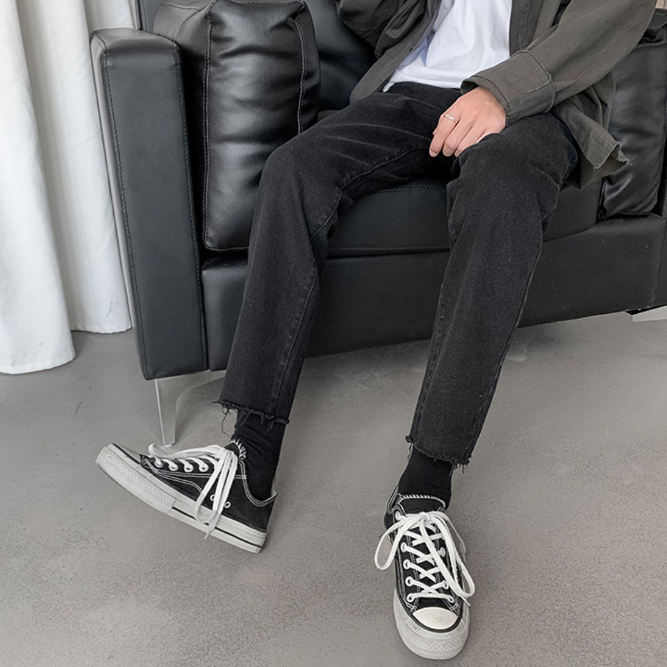 Quần Jean Baggy đen nam nữ ống rộng, dáng suông không phai màu | BigBuy360 - bigbuy360.vn