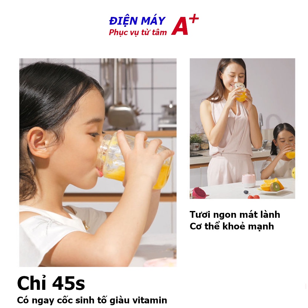 Máy xay sinh tố cầm tay 300ml, sạc USB, 6 lưỡi