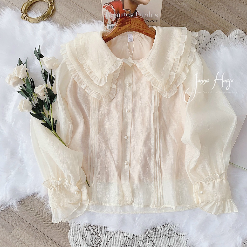 [Mã SKAMFSW175 giảm 10K đơn 50K] [ẢNH THẬT] - Áo sơ mi tiểu thư cổ ren hai lớp ulzzang - SM25 - jannahouse | BigBuy360 - bigbuy360.vn