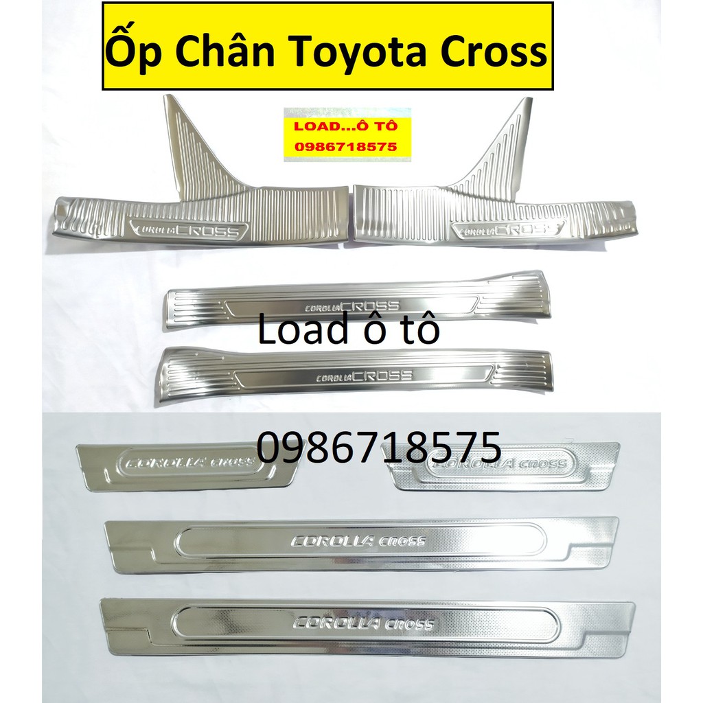 Ốp Bậc Cửa, Nẹp Bước Chân Trong, Ngoài Xe Toyota Cross 2022-2020 Chất Liệu Inox Cao Cấp