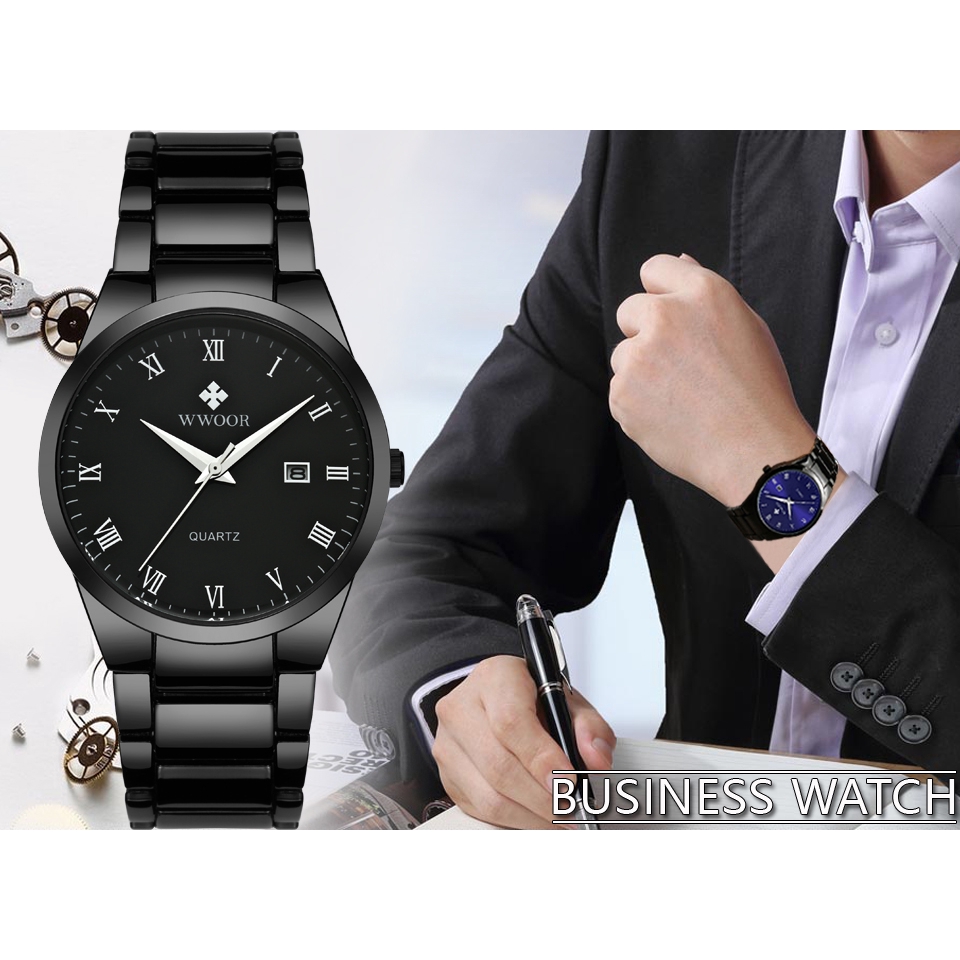WWOOR 8830 Top Brand Luxury Men Stainless Steel Waterproof Sports Watches