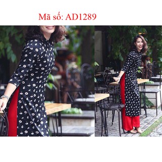 Có size 4XL Set Áo Dài Cách Tân Quý bà in họa tiết hoa hoa kèm quần ống rộng