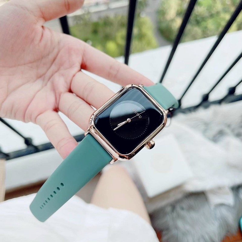 đồng hồ đeo tay nữ Guou dây cao su silicon mặt vuông thời trang hàng đẹp cao cấp chống nước bảo hành 12 tháng -DH5 | BigBuy360 - bigbuy360.vn