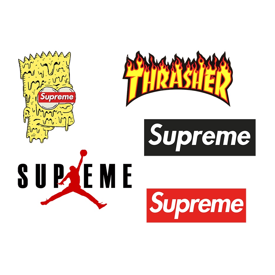Hình dán STICKER SUPREME, THRASHER, STUSSY, dán laptop, dán xe