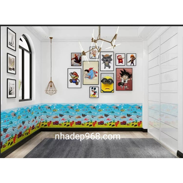 Xốp dán tường hoạt hình trẻ em hình ngộ nghĩnh- mẫu mới nhất KT 70x77 | BigBuy360 - bigbuy360.vn