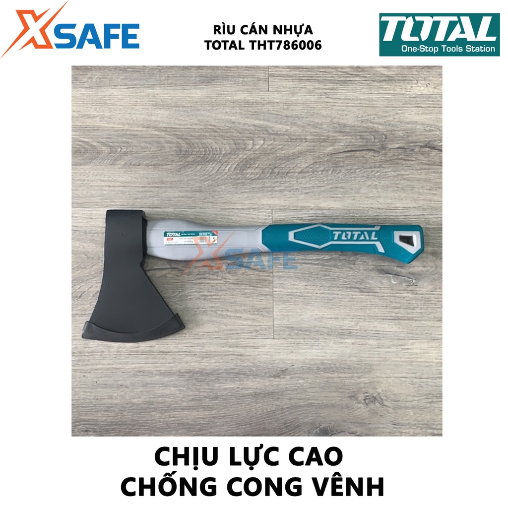 Búa rìu cán nhựa TOTAL THT786006 Rìu TOTAL đầu nặng 600g, chất liệu thép carbon 45# siêu cứng , đầ nặng [XSAFE]