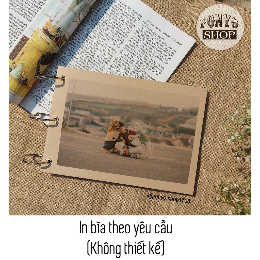 Sổ dán ảnh Scrapbook, khổ A4, gáy còng (In bìa theo yêu cầu)