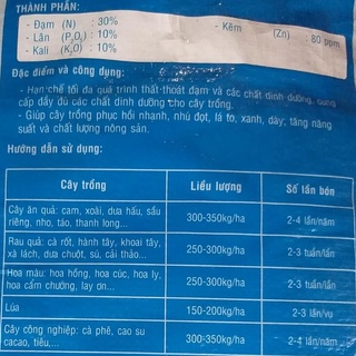 Phân NPK 30-10-10+TE (500g) Cao Cấp, bung đọt, xanh lá