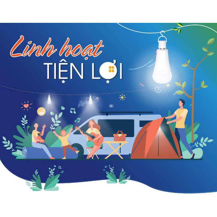 Bóng Đèn LED tích điện Rạng Đông 9W A80.KC/9W 6 tiếng lưu điện nhỏ, gọn, dễ dàng di chuyển hay mang theo